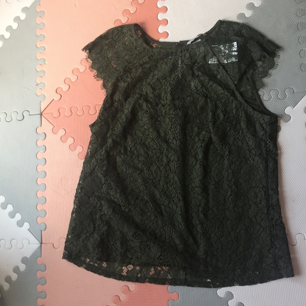 H&M | Forest Green Lace Top